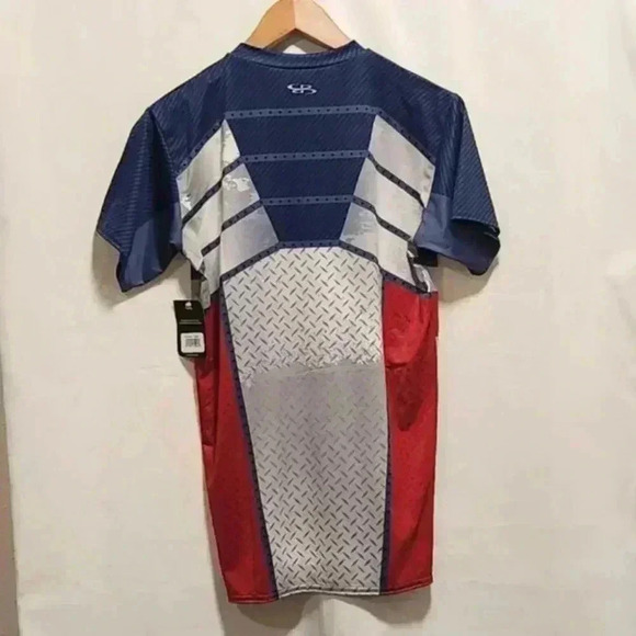 Boombah Youth Size XL Captain America Style Shirt Blue,‎ Red, and White Fitted - Picture 5 of 6